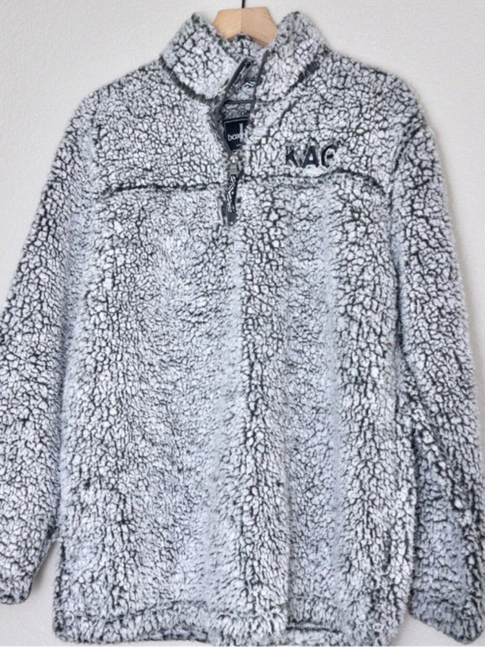 Kappa Alpha Theta Sherpa Quarter-Zip Pullover L Gray Greek Sorority Boxercraft